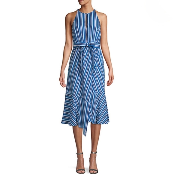 Derek Lam 10 Crosby Blue Striped Midi dress - Picture 1 of 5